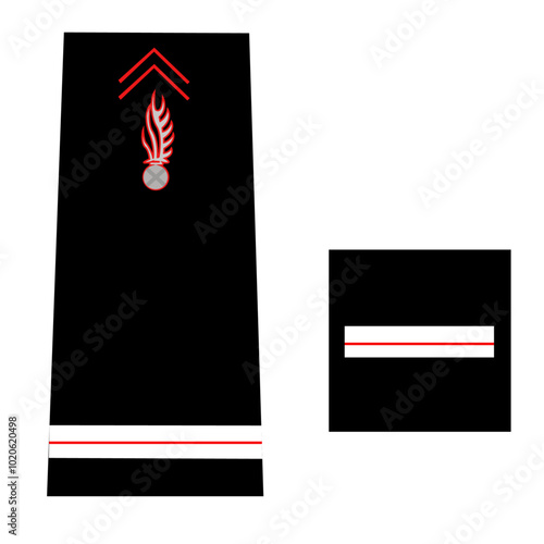Galon de l'armée de terre française: Sapeur-Pompier du civil: Sous-Officier: Adjudant-chef