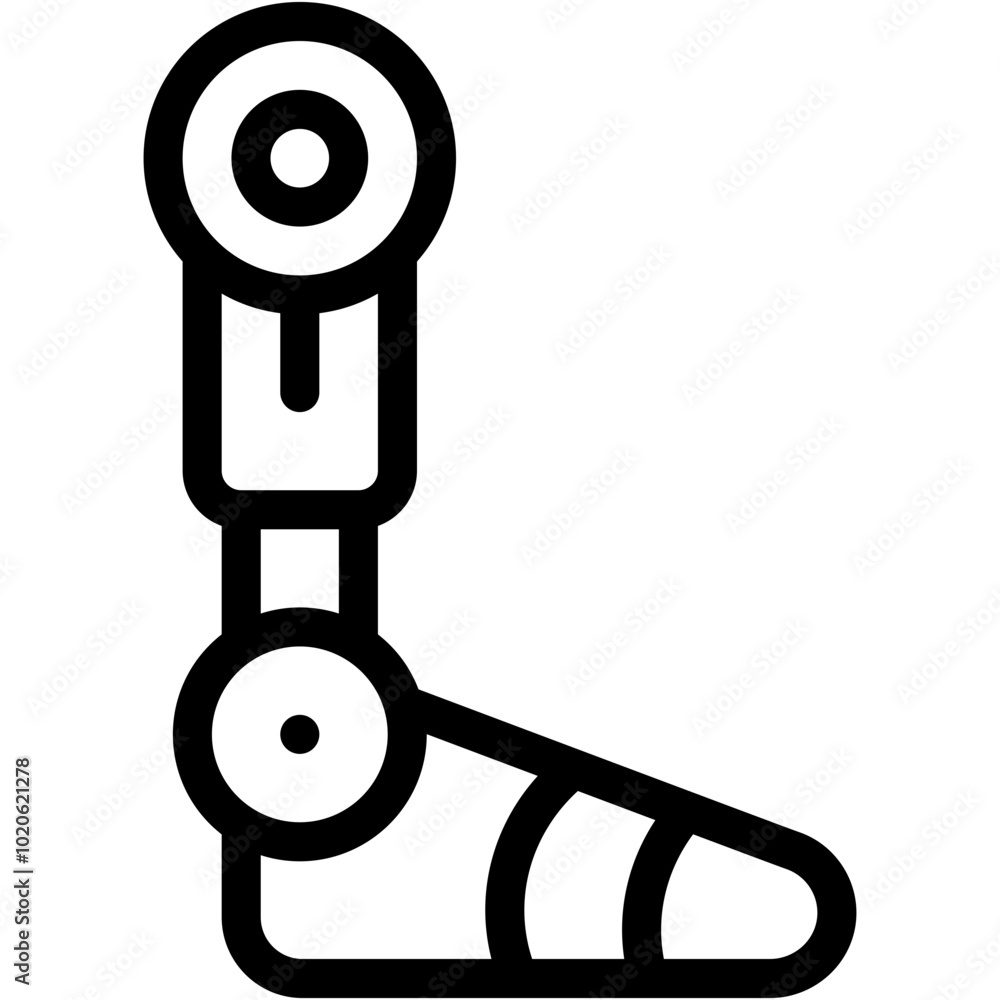 Vector Icon Bionic Leg, Robotic Leg, Artificial, Electronics, Technology Vector Icon Bionic Leg, Robotic Leg, Artificial, Electronics, Technology