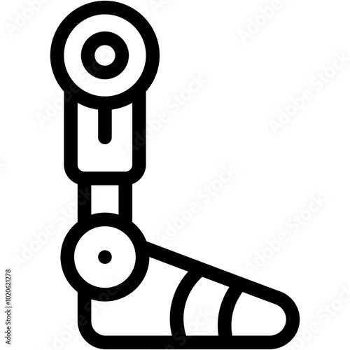 Vector Icon Bionic Leg, Robotic Leg, Artificial, Electronics, Technology