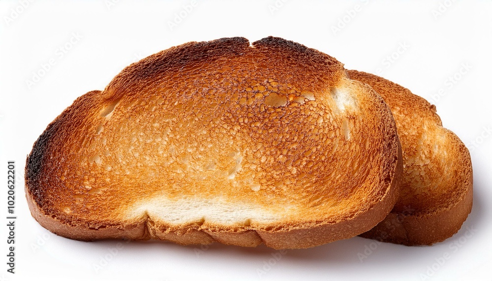 Fresh roasted toasts, isolated on white background Fresh roasted toasts, isolated on white background
