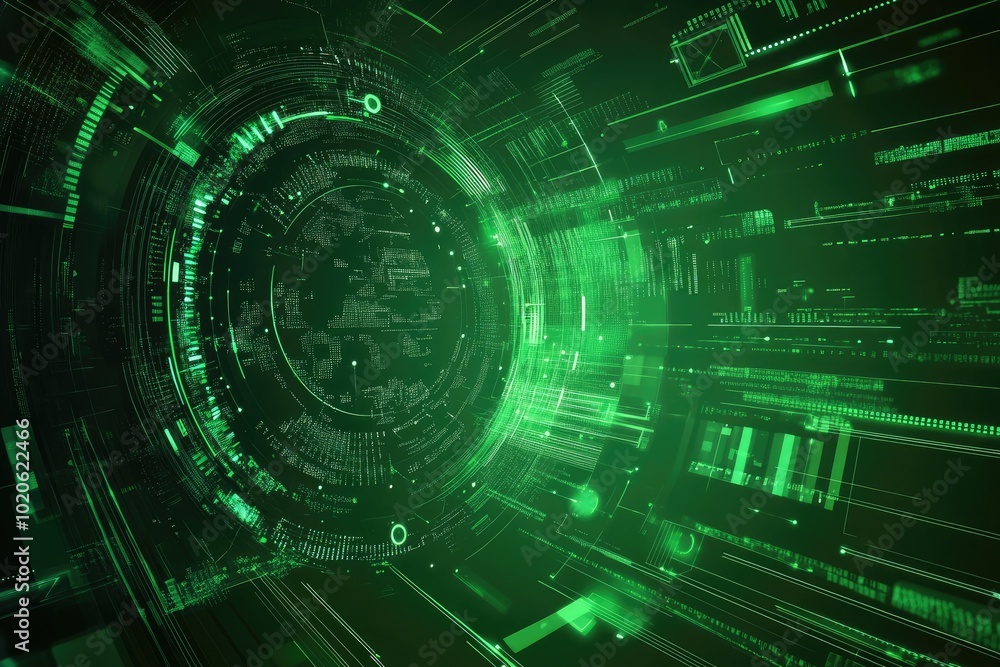 Futuristic green digital interface design Futuristic green digital interface design