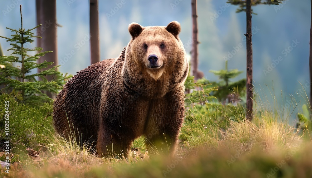 Obraz premium bear is a beautiful elegant animal; wildlife scene with dangerous predators