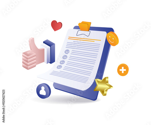 Social media checklist information on clipboard