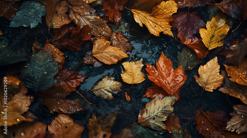 Obraz premium Colored Autumn Leaves: Various autumn leaves in different colors.