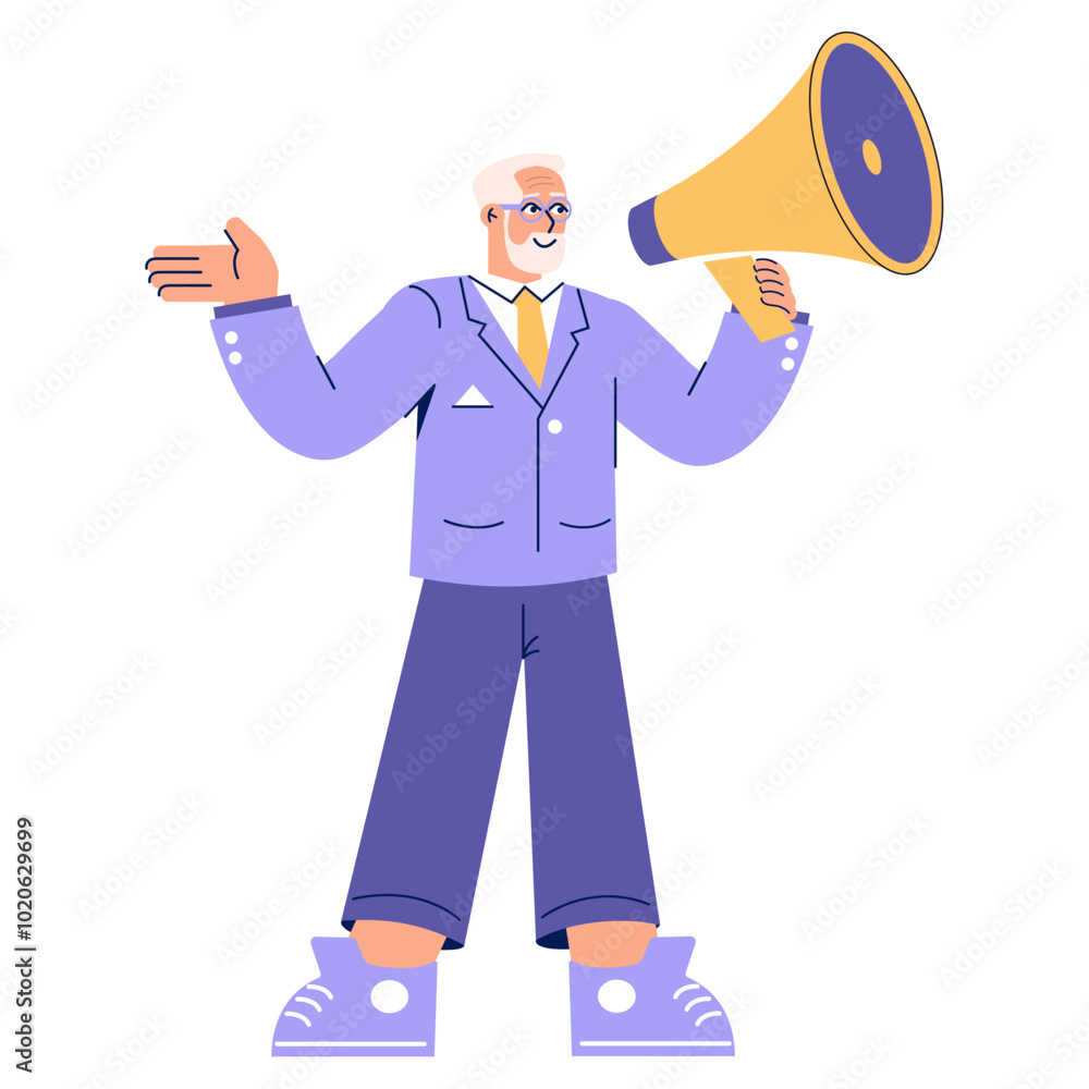 Older Businessman. Flat Vector Illustration Older Businessman. Flat Vector Illustration