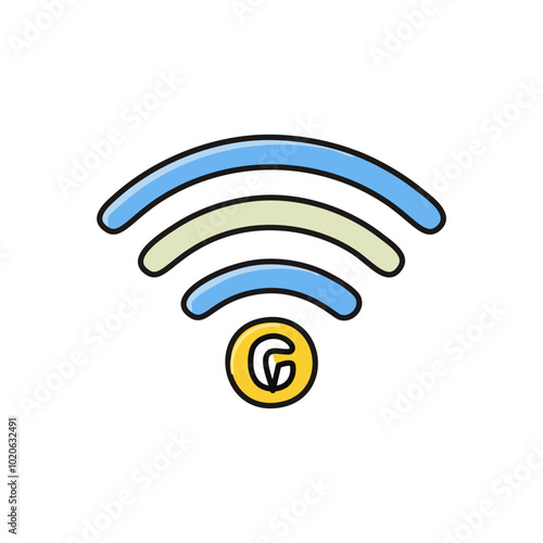 wifi connection icon, vector illustration. Blue network symbol design.