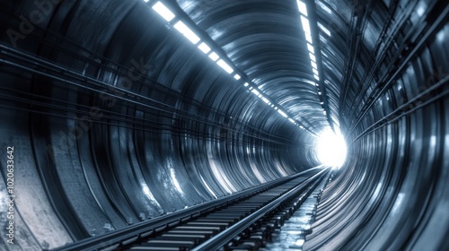 Technology-driven tunnel boring process in a railway tunnel