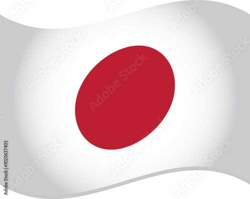 Japan Flag Waving in Air Vector
