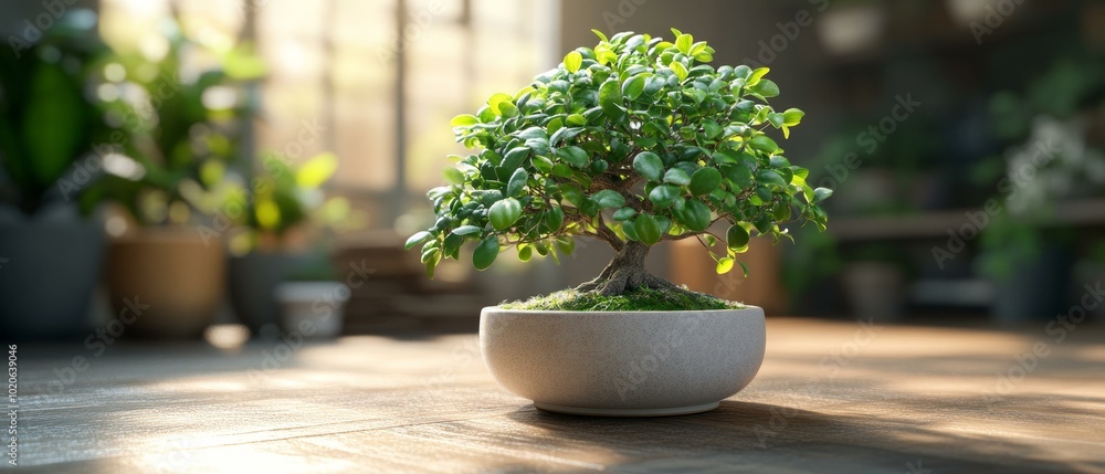 Bonsai Tree in a Modern Indoor Space Bonsai Tree in a Modern Indoor Space
