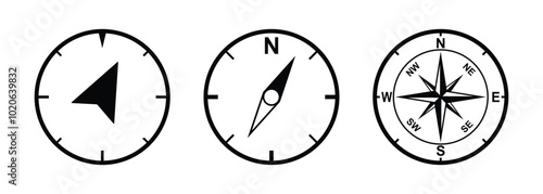 compass icon. simple compass symbol for app, ui, web and design element. transparent png and vector illustration.