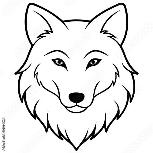 Wolf head black silhouette Vector illustration. Wolf Head Vintage Logo Stock Vector, Wolf head line art