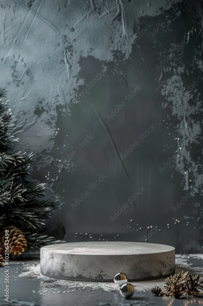 Abstract marble background with podium for Christmas product representation Abstract marble background with podium for Christmas product representation