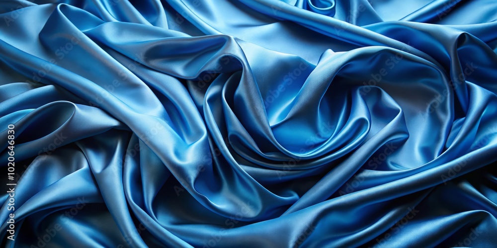 Fototapeta premium The enchanting long exposure of smooth blue satin unveils stunning visuals, offering a serene and sophisticated aesthetic that captivates the viewer's imagination.