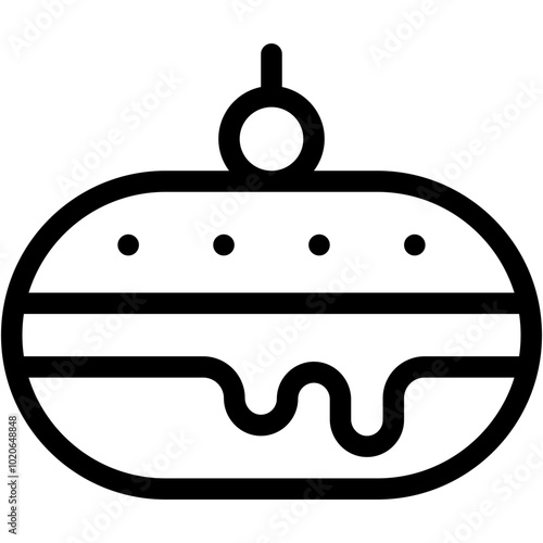 Vector Icon Bomboloni, Italian Food, Bakery, Sweet Food, Donut
