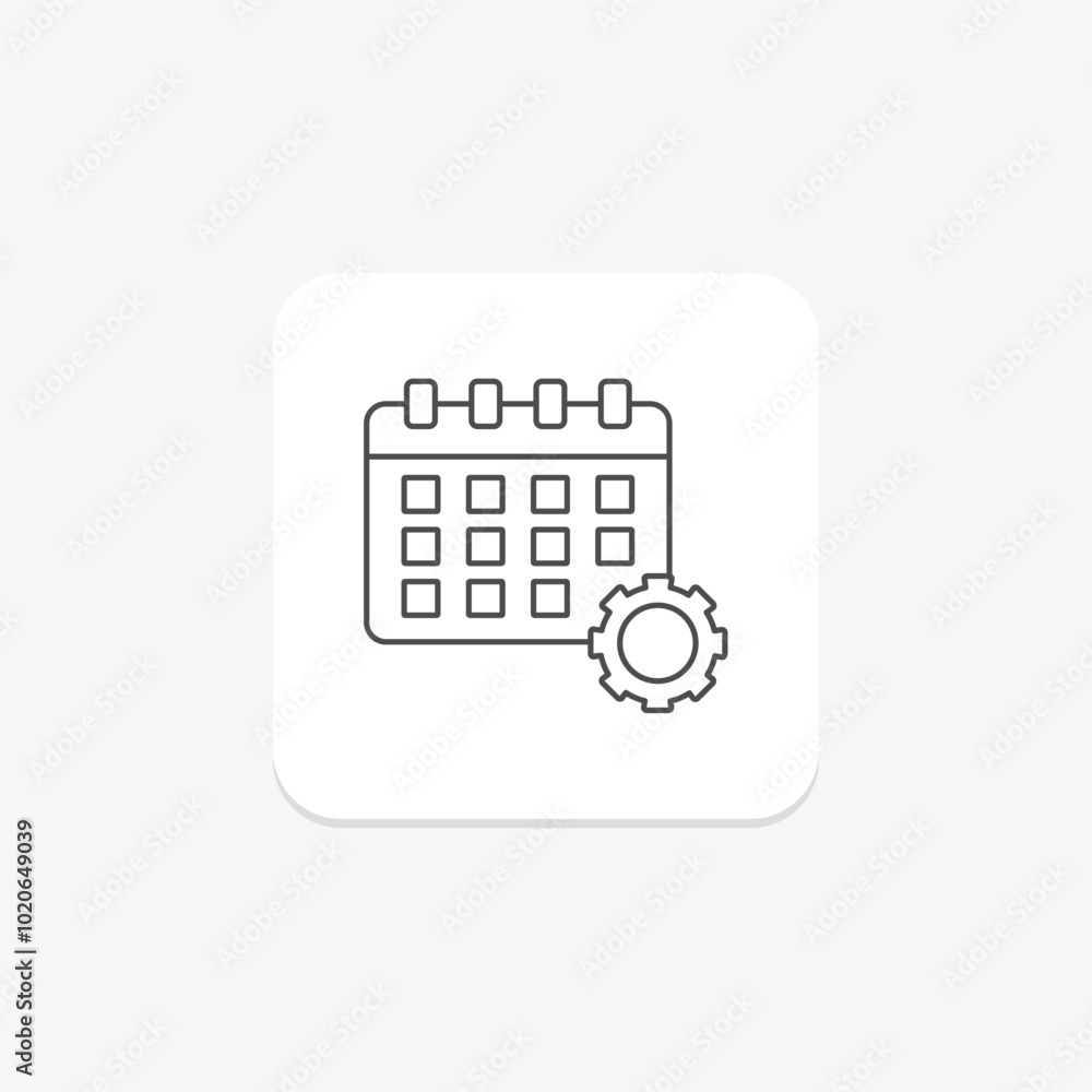 Calendar Management thinline icon , vector, pixel perfect, illustrator file Calendar Management thinline icon , vector, pixel perfect, illustrator file