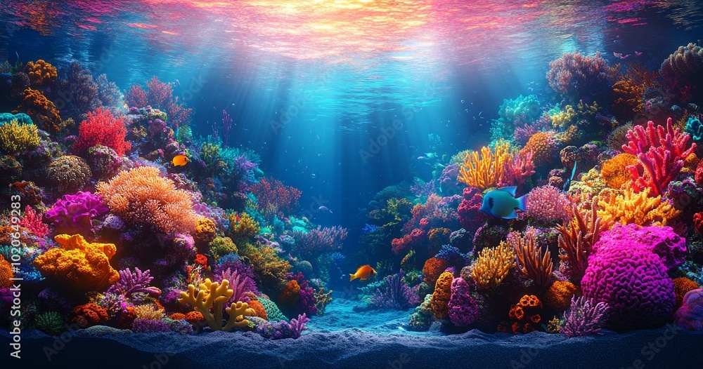 Vibrant Underwater Coral Reef Scene Vibrant Underwater Coral Reef Scene