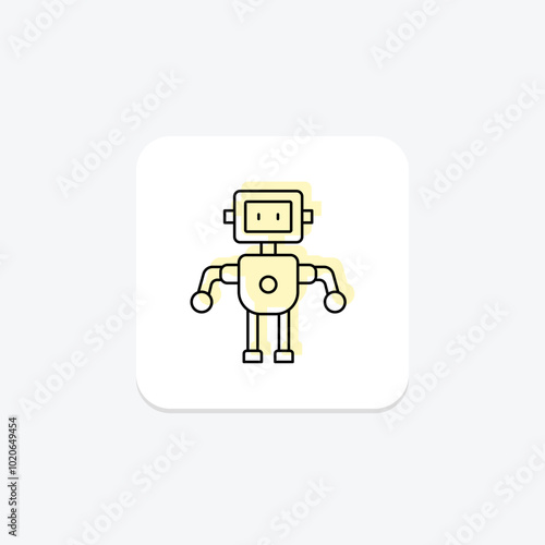 Robot color shadow thinline icon , vector, pixel perfect, illustrator file
