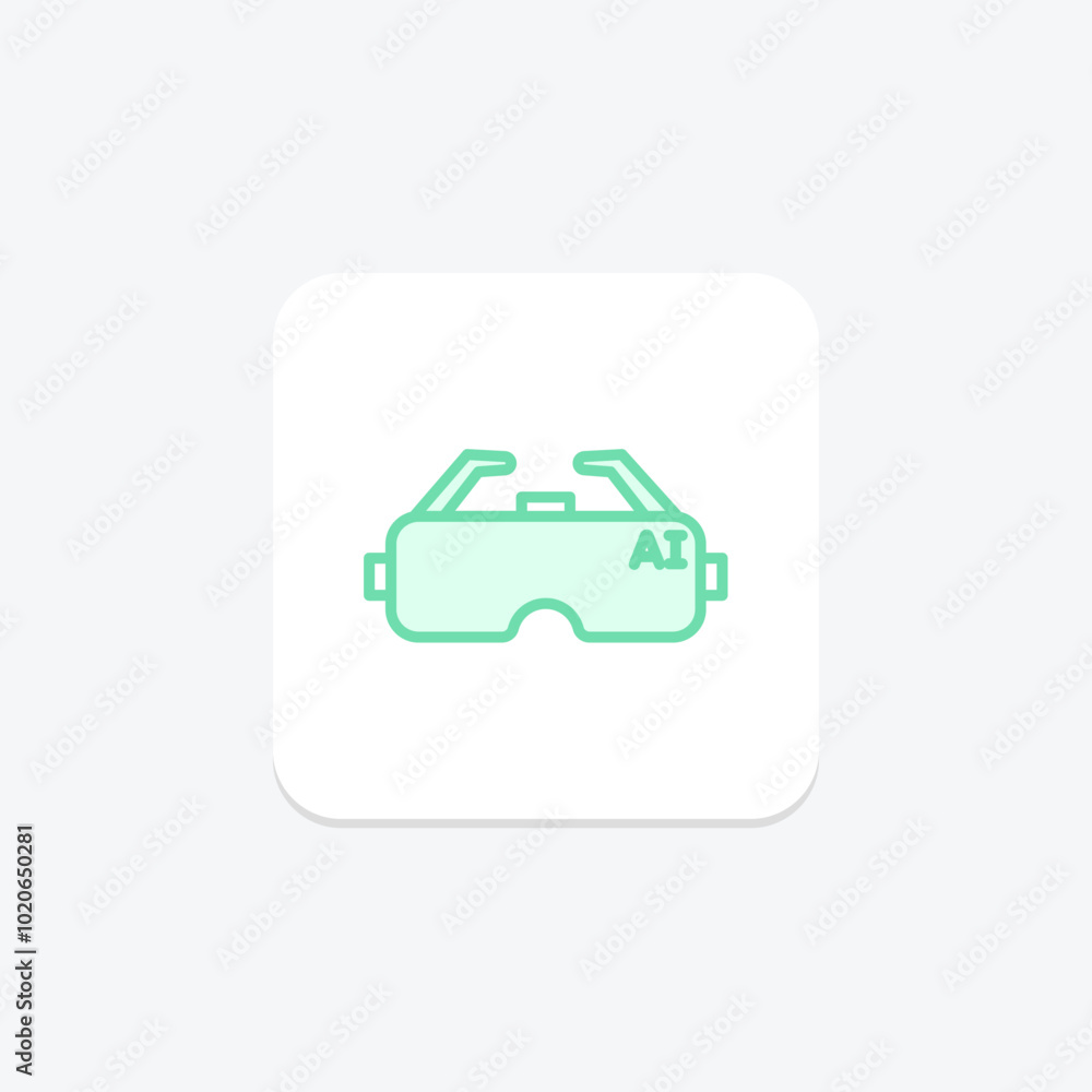 Smart Glass duotone line icon , vector, pixel perfect, illustrator file Smart Glass duotone line icon , vector, pixel perfect, illustrator file