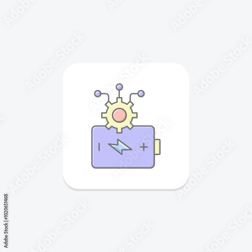 Ai In Energy lineal color icon , vector, pixel perfect, illustrator file
