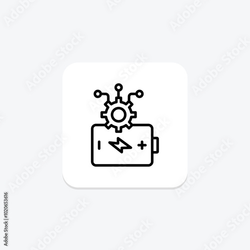Ai In Energy line icon , vector, pixel perfect, illustrator file