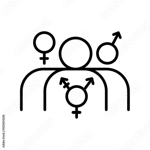 Gender identity line icon. LGBT society