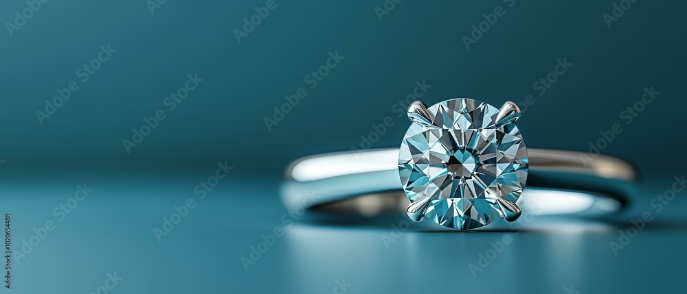 Diamond Engagement Ring, White Gold Band, Sparkling Jewelry Diamond Engagement Ring, White Gold Band, Sparkling Jewelry