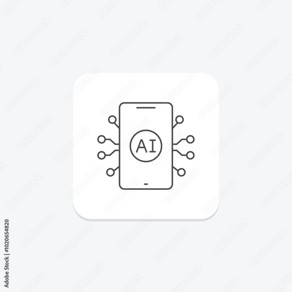 Ai Application thinline icon , vector, pixel perfect, illustrator file Ai Application thinline icon , vector, pixel perfect, illustrator file