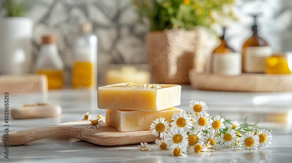 Skin care natural crafted handmade soap with chamomile Skin care natural crafted handmade soap with chamomile