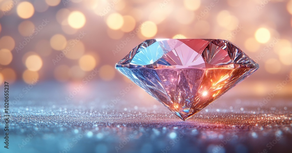 Shining Diamond with Bokeh Light Effects Shining Diamond with Bokeh Light Effects