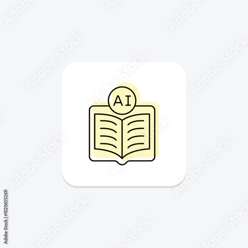 Ai Book color shadow thinline icon , vector, pixel perfect, illustrator file