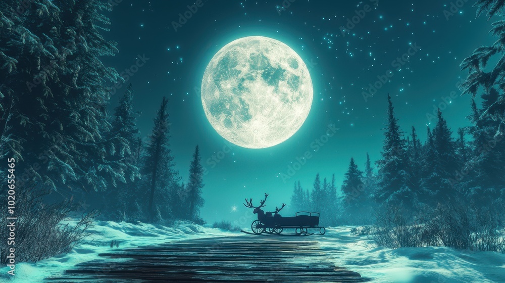 The Moonlit Reindeer Sleigh The Moonlit Reindeer Sleigh