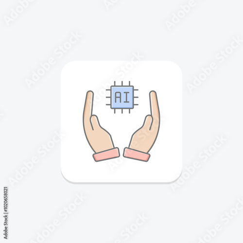 Wallpaper Mural Future Technology lineal color icon , vector, pixel perfect, illustrator file Torontodigital.ca