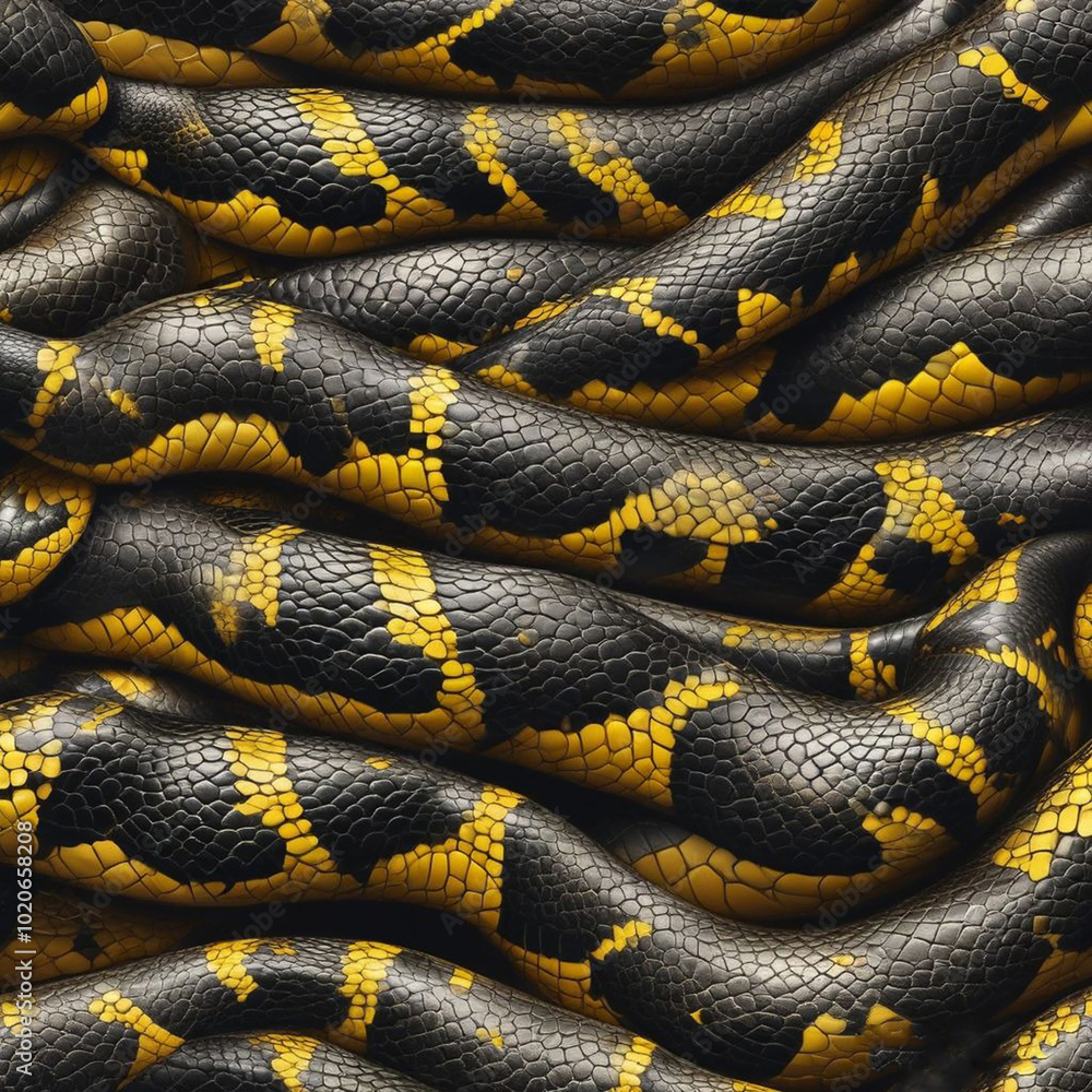 Obraz premium Realistic illustration of snake body with shiny skin patern.