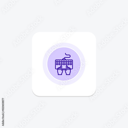 Typing Keyboard color circle icon , vector, pixel perfect, illustrator file