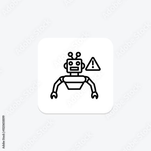 Robot Error line icon , vector, pixel perfect, illustrator file