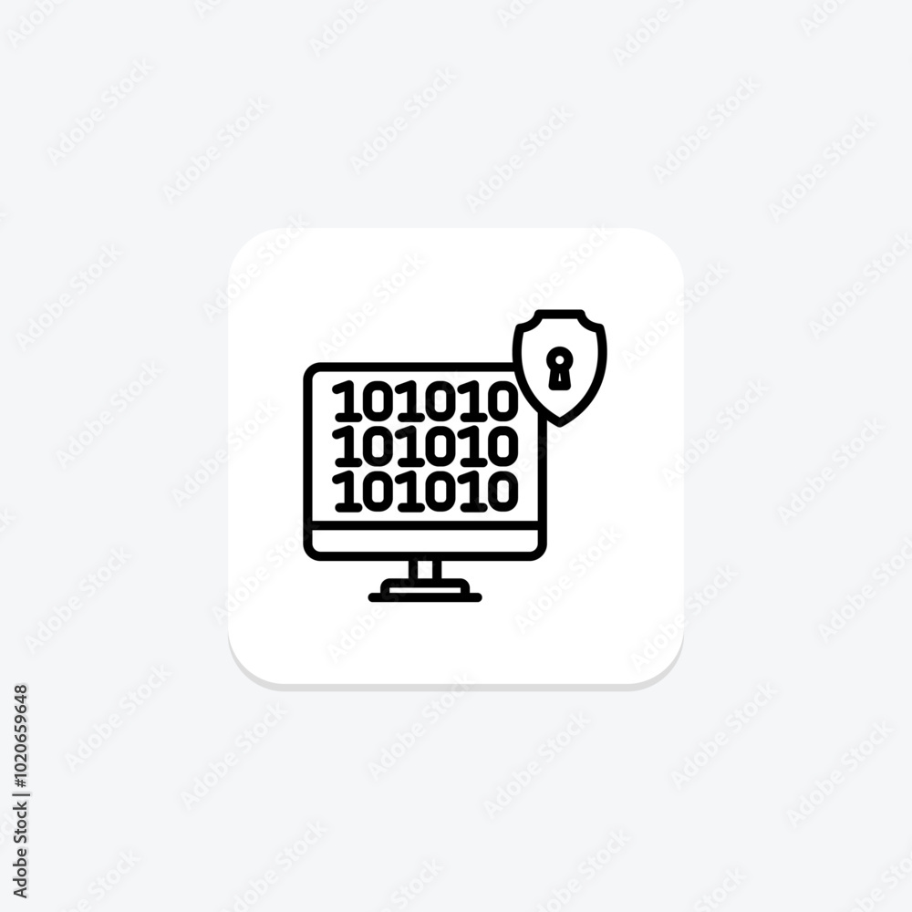 Binary Encryption line icon , vector, pixel perfect, illustrator file Binary Encryption line icon , vector, pixel perfect, illustrator file