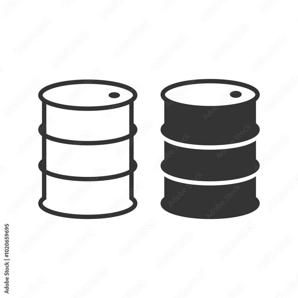 Oil barrel outline icon. Industrial fuel container sign logo. Vector illustration image. Oil barrel outline icon. Industrial fuel container sign logo. Vector illustration image.