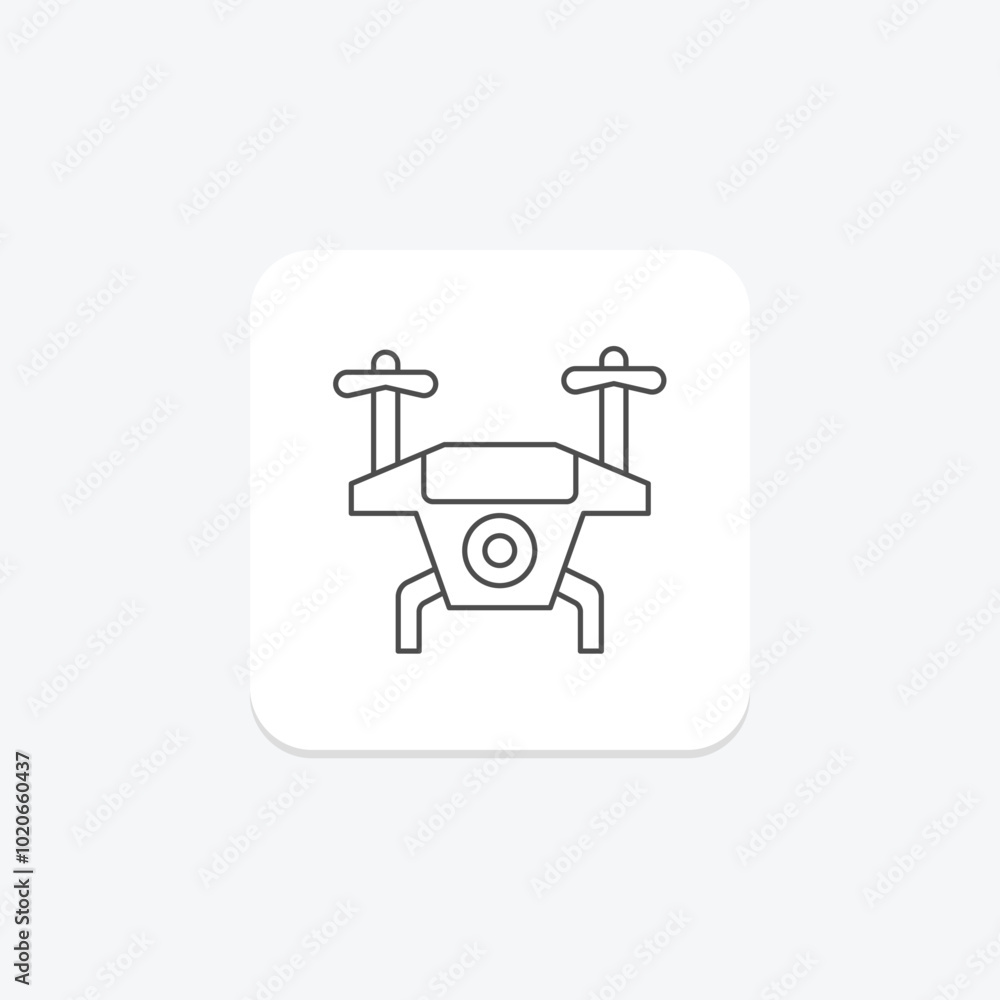 Ai Drone thinline icon , vector, pixel perfect, illustrator file Ai Drone thinline icon , vector, pixel perfect, illustrator file