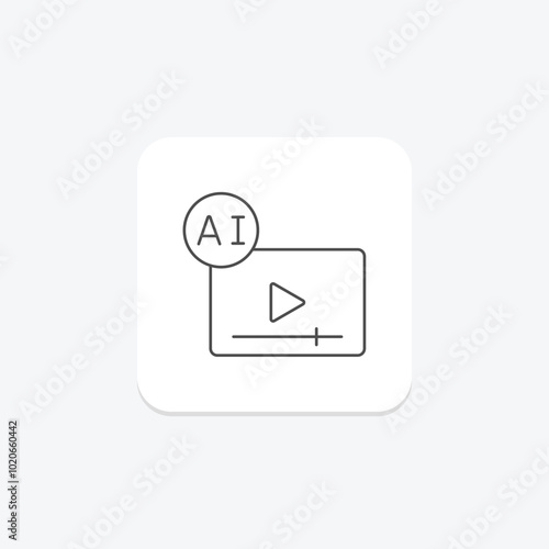 Ai Video Generation thinline icon , vector, pixel perfect, illustrator file