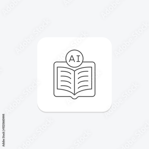 Ai Book thinline icon , vector, pixel perfect, illustrator file