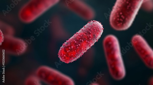 Bacteria biofilm shield, protection from antibiotics, 3D illustration