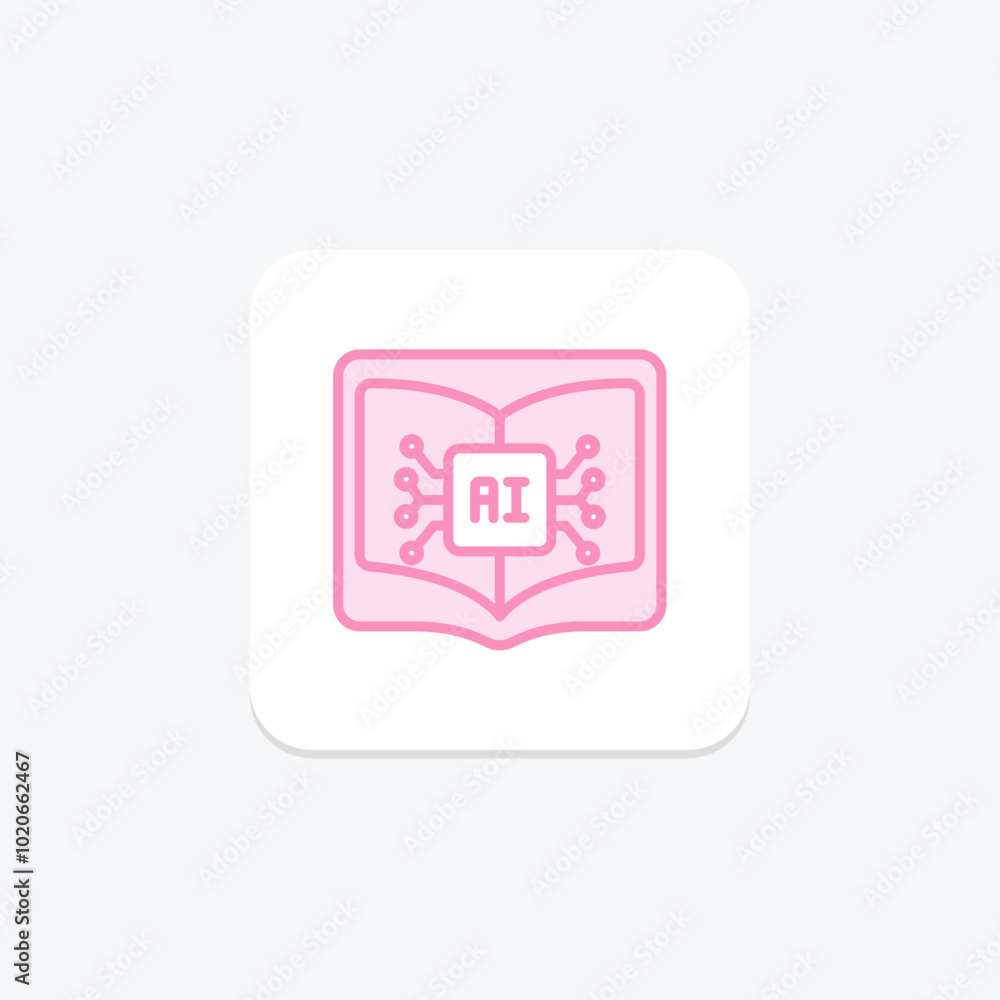 Ai In Education duotone line icon , vector, pixel perfect, illustrator file Ai In Education duotone line icon , vector, pixel perfect, illustrator file