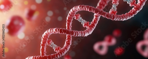 Bacteria DNA mutation, resistance gene activation, 3D illustration