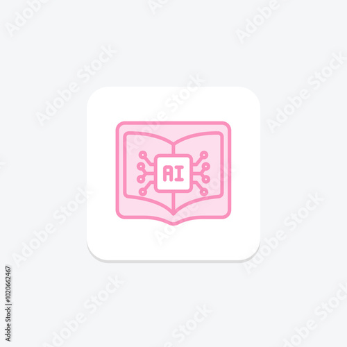 Ai In Education duotone line icon , vector, pixel perfect, illustrator file