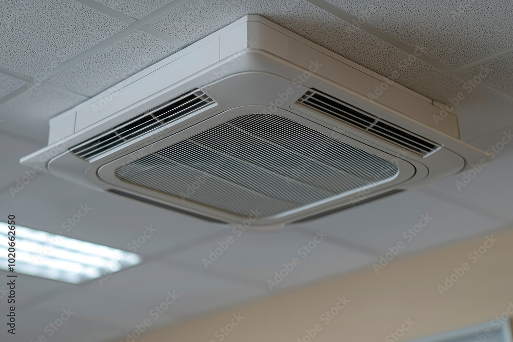 White Ceiling Mounted Air Conditioner Unit with Grille White Ceiling Mounted Air Conditioner Unit with Grille