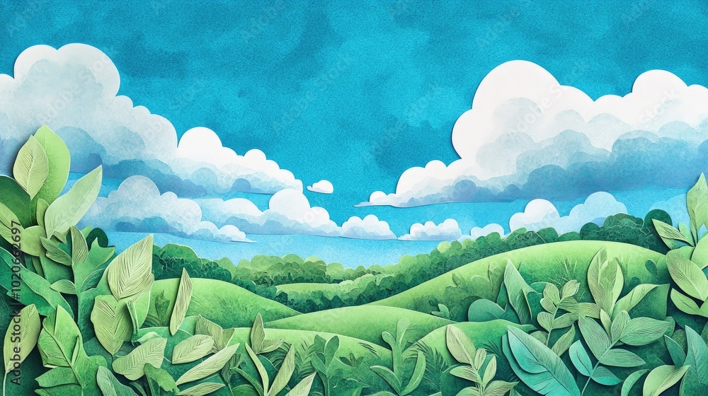 Lush green meadow against a backdrop of a blue sky filled with clouds Scenic natural landscape Lush green meadow under a blue sky with clouds in a scenic landscape Lush green meadow against a backdrop of a blue sky filled with clouds Scenic natural landscape Lush green meadow under a blue sky with clouds in a scenic landscape