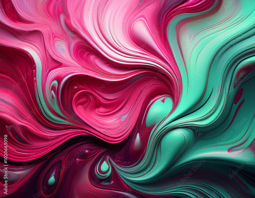 Abstract Dark Pink Background With Mint Green Patterns Abstract Dark Pink Background With Mint Green Patterns