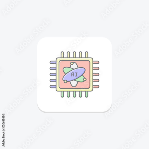 Quantum Computing lineal color icon , vector, pixel perfect, illustrator file