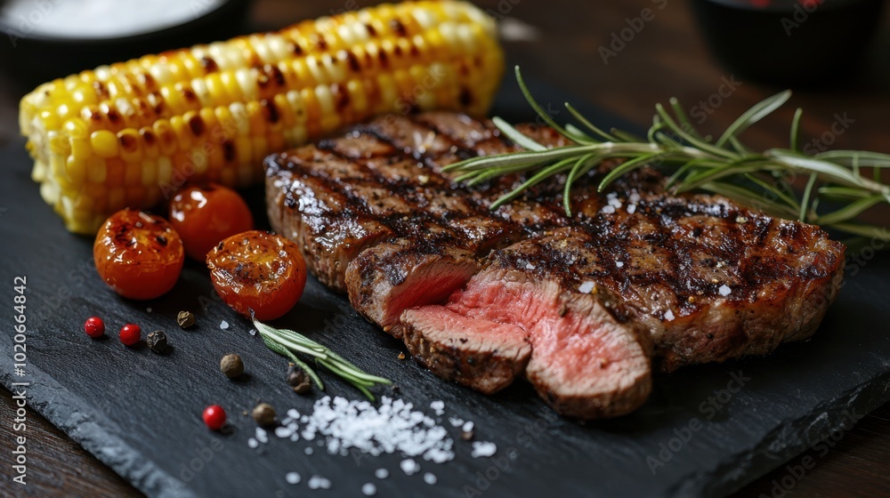 The Grilled Steak and Corn The Grilled Steak and Corn