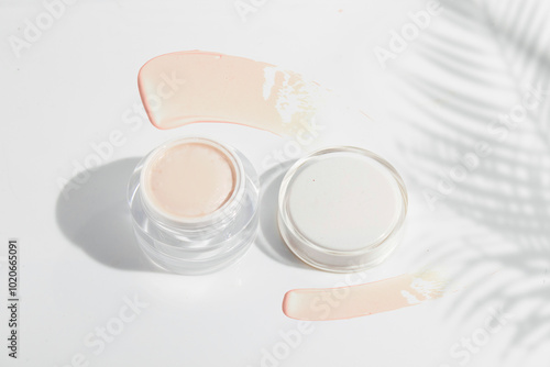 makeup cosmetic medical skin care, a mockup for cream lotion bottle product, packaging on white background